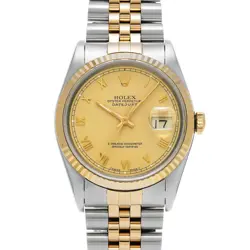 ROLEX  DATEJUST 16233 E NUMBER MANUFACTURED AROUND 1990 CHAMPAGNE WRISTWATCH R45