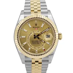 NEW SEPT 2024 PAPERS ROLEX SKY-DWELLER CHAMPAGNE GOLD STEEL JUBILEE 336933 BOX