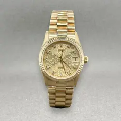 ESTATE WOMEN'S ROLEX 18K YELLOW GOLD DATEJUST #68278 CUSTOM CASE, DIAL, CLASP