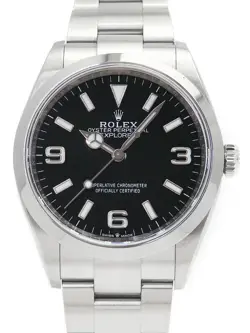 USED ROLEX EXPLORER 1 124270 BLACK CASE: 36MM BAND: 18CM MEN'S WATCH #122521