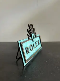 Rolex Sign Vintage Display Plate Emblem Swiss Made Board