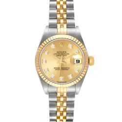 ROLEX DATEJUST STEEL YELLOW GOLD DIAMOND LADIES WATCH 79173