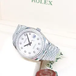 ROLEX 36MM SILVER JUBILEE DIAMONDS DATEJUST 116244 (2010)