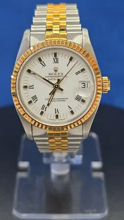 ROLEX DATEJUST 68273 GOLD AND SILVER JUBILEE BRACELET WITH GOLD BEZEL WITH BOX