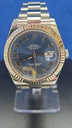 ROLEX DATEJUST 116334 SILVER OYSTER BRACELET WITH SILVER BEZEL BOX PAPERS 2015