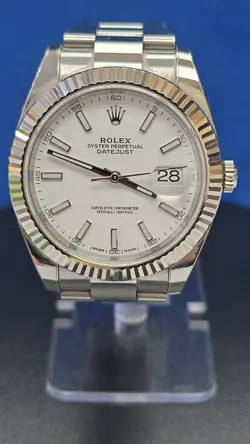 ROLEX DATEJUST 126334 SILVER OYSTER BRACELET WITH SILVER BEZEL BOX & PAPERS 41MM