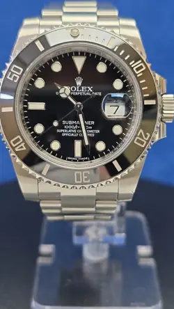 ROLEX SUBMARINER 116610LN SILVER OYSTER BRACELET WITH BLACK BEZEL BOX PAPERS
