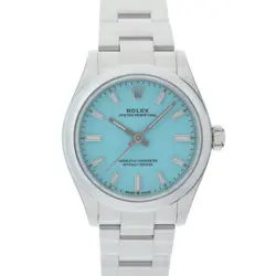 ROLEX OYSTER PERPETUAL 31 277200 TURQUOISE BLUE WARRANTY 2023 BOX/PAPER