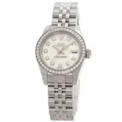 ROLEX DATEJUST 10P DIAMOND WATCHES 179384G STAINLESS STEEL/STAINLESS STEEL L...