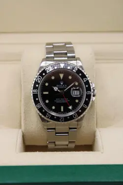 Rolex GMT-Master 16700 Silver Oyster Bracelet with Black Bezel