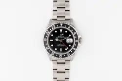 ROLEX GMT-MASTER 16700 SILVER OYSTER BRACELET WITH BLACK BEZEL