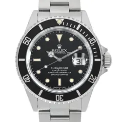 ROLEX SUBMARINER DATE 16610 BLACK ALL TRITIUM L NUMBER SECOND HAND MENS