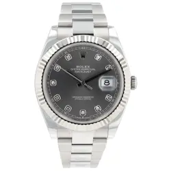 ROLEX DATEJUST II 126334 GREY DIAMOND DIAL FLUTED OYSTER 2024 W/ BOX & CERT
