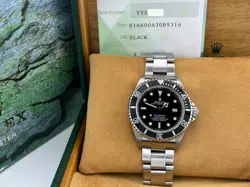 ROLEX SEA DWELLER 16600 BLACK DIAL STAINLESS STEEL BOX PAPER 40MM