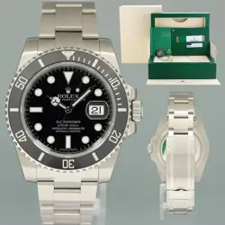STICKERS NEW ROLEX SUBMARINER DATE 116610 STEEL BLACK CERAMIC BEZEL 40MM WATCH