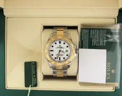 2009 ROLEX YACHT-MASTER 16623 WHITE DIAL TT 18KT OYSTER WITH PAPERS 40MM