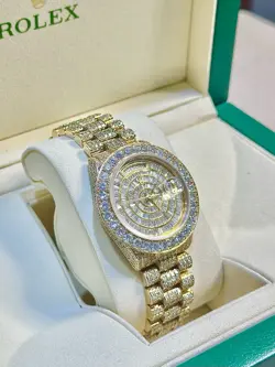 ROLEX DAY-DATE PRESIDENTIAL 18K YELLOW GOLD CUSTOM DIAMONDS WATCH