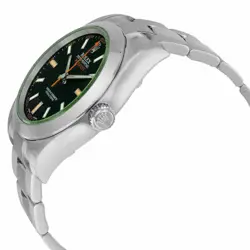 Rolex Milgauss Black Dial Domed Bezel Green Crystal Oyster Bracelet Unisex Watch
