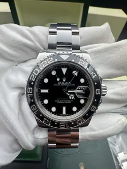 2011 ROLEX GMT MASTER II 116710 STEEL CERAMIC 40MM BLACK WATCH BOX & PAPERS MINT