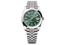ROLEX DATEJUST 41MM 126300 OYSTERSTEEL JUBILEE GREEN MOTIF DIAL UNWORN 2022