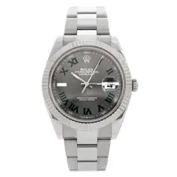 ROLEX DATEJUST 41 WIMBLEDON STAINLESS STEEL GRAY DIAL 41MM FLUTED OYSTER 126334