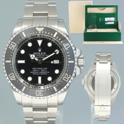 2017 MINT PAPERS ROLEX SEA-DWELLER DEEPSEA 116660 STEEL 44MM BLACK CERAMIC WATCH
