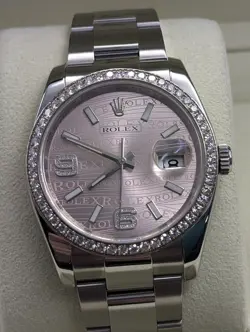 Rolex 116244 Pink Waves With Diamonds 36mm Factory Full Package "Beautiful"