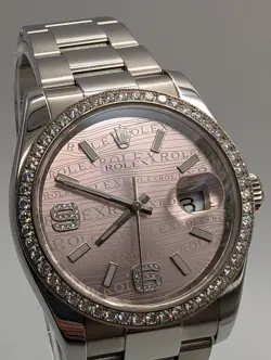 Rolex 116244 Pink Waves With Diamonds 36mm Factory Full Package "Beautiful"