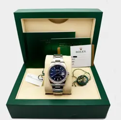 ROLEX DATEJUST 126234 36MM BLUE DIAL STEEL 18K WHITE GOLD BOX PAPER