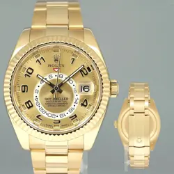 PAPERS MINT ROLEX SKY-DWELLER YELLOW GOLD CHAMPAGNE ARABIC 326938 WATCH BOX