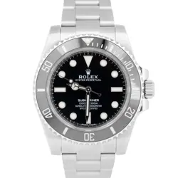 MINT 2018 PAPERS ROLEX SUBMARINER NO-DATE STEEL 40MM BLACK CERAMIC 114060 BOX
