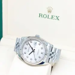 ROLEX 36MM SILVER JUBILEE DIAMONDS DATEJUST  116234 (V SERIES)