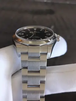 MINT Rolex Explorer I Black 39mm MK2 LUME Stainless Steel Oyster Watch 214270