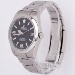 MINT Rolex Explorer I Black 39mm MK2 LUME Stainless Steel Oyster Watch 214270