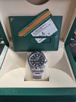 MINT Rolex Explorer I Black 39mm MK2 LUME Stainless Steel Oyster Watch 214270