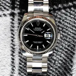 ROLEX 116234 DATEJUST BLACK DIAL STAINLESS STEEL WATCH