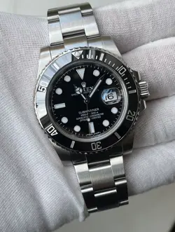 ROLEX SUBMARINER 116610LN SILVER OYSTER BRACELET WITH BLACK BEZEL MINT