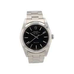 ROLEX AIR-KING 14000 34MM BLACK INDEX DIAL SMOOTH BEZEL OYSTER BAND