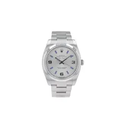 B&P ROLEX AIR-KING 114200 34MM SILVER INDEX & ARABIC DIAL SMOOTH BEZEL OYSTER