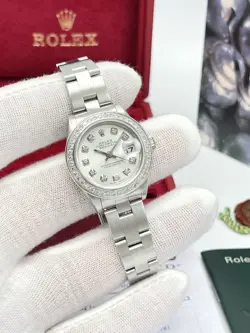 Rolex Datejust 26mm 79190 Silver Diamond Dot Dial & Diamond Bezel Box