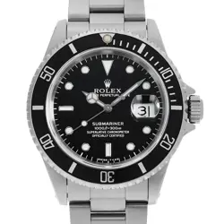 ROLEX SUBMARINER DATE 16610 BLACK ALL TRITIUM S NUMBER SECOND HAND MENS
