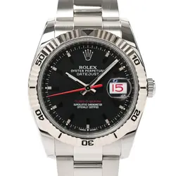 USED ROLEX TURNOGRAPH 116264 BLACK CASE: 36MM BAND: 18CM MEN'S WATCH #112024