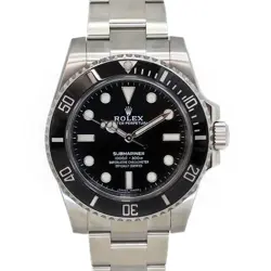 USED ROLEX SUBMARINER NON DATE 114060 BLACK CASE: 40MM MEN'S WATCH #112024