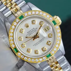 SILVER DIAL DIAMOND-EMERALD