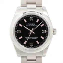 ROLEX OYSTER PERPETUAL 177200 SS AT BLACK DIAL