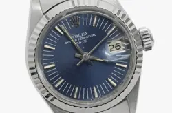 ROLEX WOMEN DATEJUST BLUE DIAL OYSTERSTEEL WATCH