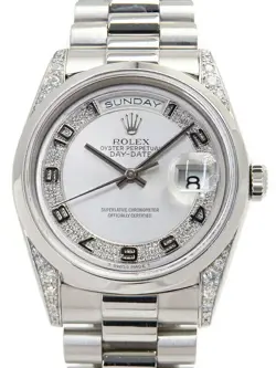 ROLEX DAY DATE MILLIARD DIAMOND 18296MA W MEN'S AUTOMATIC #T008