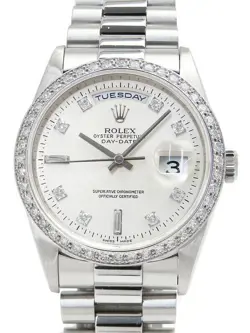 ROLEX DAY DATE DIAMOND 18346A W MEN'S AUTOMATIC #T010