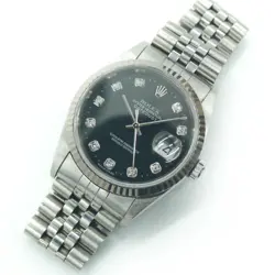 Pre Loved Rolex Datejust Oyster Perpetual Watch  -  Watches  - Black  One Size
