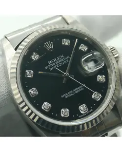 Pre Loved Rolex Datejust Oyster Perpetual Watch  -  Watches  - Black  One Size
